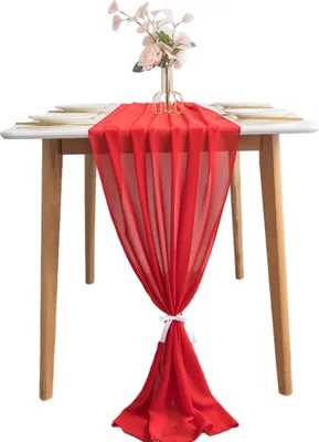 Produktbild von Weiche Chiffon 70x305cm Romantische Tabelle Läufer, Herbst Thanksgiving Tabelle Läufer, Extra Lange Tablerunner