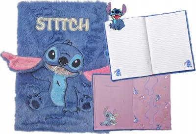 Produktbild von Plüsch Tagebuch A4 96k Linie Stitch blau Paso