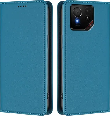 Image de Etui en cuir pour Asus ROG Phone 9 / 9 Pro, étui magnétique en cuirPolyuréthaneavec support Lake blue