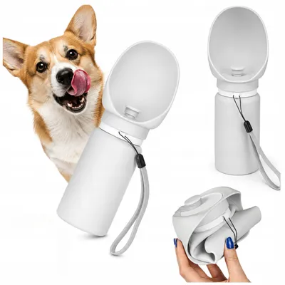Produktbild von Hundetrinkflasche 550 ml faltbar mit Napf BPA-frei für Hund Katze Reise