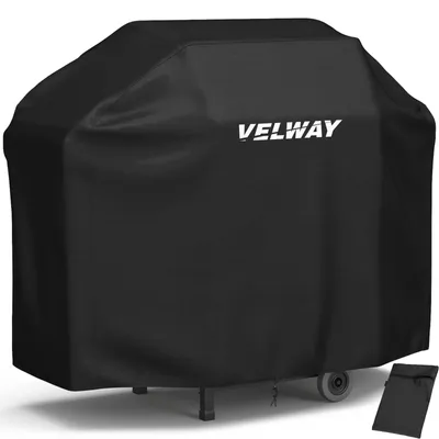 Immagine prodotto di Copertura per barbecue a gas Velway, resistente alla pioggia, copertura protettiva per barbecue, telo di protezione, copribarbbecue antipolvere (147x61x117 cm) — Nero