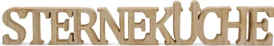 Produktbild von Buchstaben Sterneküche 59x8x2,5cm Holz Natur Braun Schriftzug