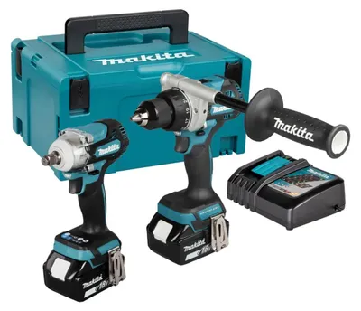Produktbild von Makita Akku-Kombo-Kit 18V / 6,0 Ah, DDF492Z + DTW300Z, 2 Akkus + Ladegerät im MAKPAC - DLX2588GJ