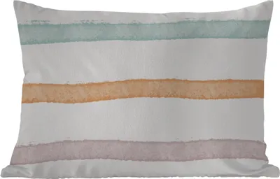 Produktbild von MuchoWow® Outdoor Kissen - Linie - Pastell - Regenbogen - Muster - 60x40 cm - Wetterfest - Lounge Kissen - Zierkissen - Kissen für Innenräume