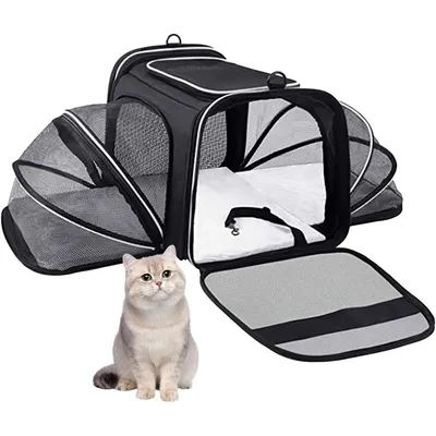 Produktbild von Tiertransporttasche Katzenrucksack Katze Hund Cat Backpack mit Schultergurt Rucksack Katzentransportbox Hundetransportbox Faltbare