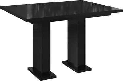 Produktbild von MEBLINI Esstisch Ausziehbar - Esszimmertisch Modern - Küchentisch - Ausziehtisch - Säulentisch - Ausziehbarer Tisch - Dining Table - Esszimmertische - 120-160x80x76cm - GLOSS - Schwarz Hochglanz