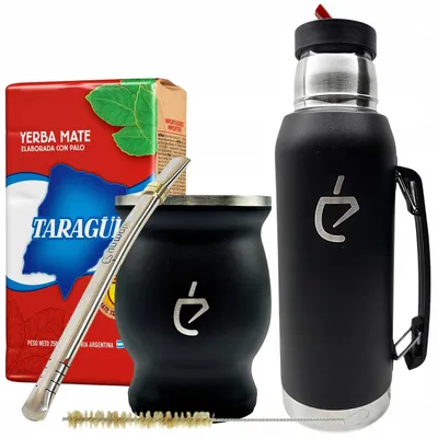 Immagine prodotto di Set yerba mate Un Mate – tazza in acciaio 230 ml, borraccia termica 1 L, bombilla e spazzolino