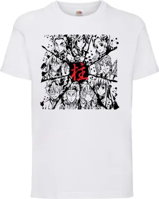Produktbild von Kinder T-Shirt Demon Anime Slayer Characters List, 9-11 Jahr - 140 / Weiß