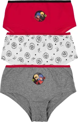 Immagine prodotto di Pantaloni in cotone Miraculous Ladybug per bambina - Confezione da 3 di biancheria intima per bambini 134/140