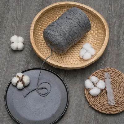 Produktbild von Makramee Garn 3mm x 300m – 100% natürliche Baumwolle, superweich, ideal für DIY-Projekte wie Hängekörbe und Wanddekoration