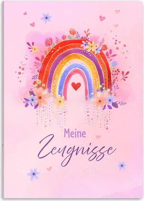 Produktbild von itenga Zeugnismappe A4 Kunststoff Sichtbuch Motiv Regenbogen - RAINBOW DREAMS