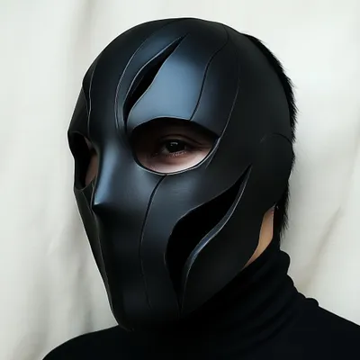 Obrázok produktu pre Decords 3D maska na cosplay – čierna taktická maska na celú tvár, farba: biela