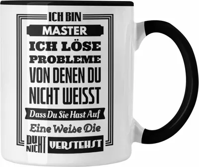 Produktbild von Trendation - Master Prüfung Tasse bestanden Geschenk Abschluss Masterarbeit Exam Prüfung (Schwarz)