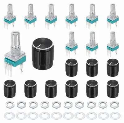 10x RK097N B20K Potentiometer, 3-polig, linear, 15 mm Welle