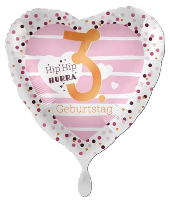 Produktbild von 18"/Ø43cm Herz Folienballon  "Hip Hip Hurra" #3