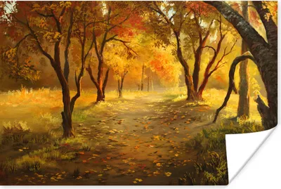 Produktbild von MuchoWow® Poster Eine Illustration eines Waldes im Herbst 120x80 cm - Bilder