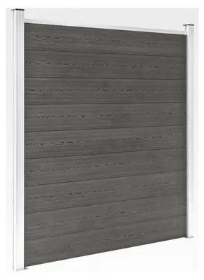 Produktbild von Gartenzaun Sichtschutzzaun Windschutzzaun Lamellenzaun 180x186cm Grau