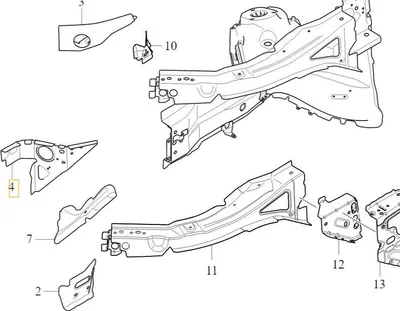 Obrázek produktu pro VOLVO S60 V60 XC60 II levý držák podélníku OE 32318181