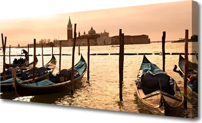 Produktbild von Tulup Leinwand-Bilder 125x50 Wandbild Canvas Kunstdruck Boote Meer Landschaft