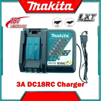 Produktbild von Schnellladegerät - DC18RC - Für 14,4–18 V Li‑Ion Akkus - LED‑Anzeige - Mehrfachschutz - Kompatibel mit BL1830/BL1850/BL1860