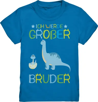 Produktbild von Dinosaurier Großer Bruder Dino T-Shirt – Royal Blue / 110/116 (5-6)
