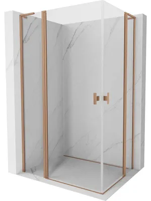 Obrázek produktu pro Mexen Mist L Duo sprchový kout křídlový 115 x 95 cm, transparentní, kartáčovaná měď - 8A4L-115-095-65-00
