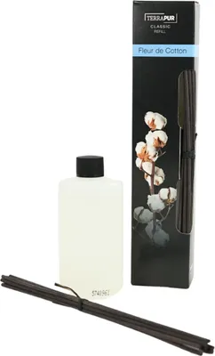 Obrázek produktu pro Tyčinkový aroma difuzér TERRAPUR FLEUR DE Bavlna 90 ml
