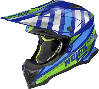 Obrázok produktu pre Nolan N53 Cliffjumper motokrosová prilba, modrá/zelená, L (60)