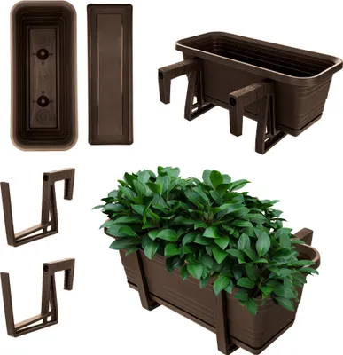Obrázok produktu pre KADAX balkónový box kvetináč 40 cm držiak stojan balkónové zábradlie