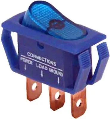 Obrázok produktu pre 12V 25A 3 pinový prepínač do auta kolískový vypínač modrý, podsvietený ON/OFF