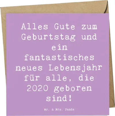 Produktbild von Mr. & Mrs. Panda Grußkarte Spruch 2020 Geburtstag Glückwünsche - Lavendeltraum - Geschenk, Familie, Feiern, Happy Birthday, neues Lebensjahr, faltkarte, doppelkarte