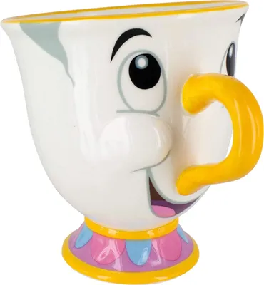 A ceramic mug shaped like the character Chip from Disney's Beauty and the Beast.