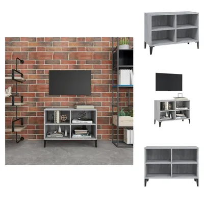 Obrázek produktu pro vidaXL TV skříňka s kovovými nohami šedá Sonoma 69,5x30x50 cm - TV nábytek