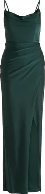 Produktbild von VM by Vera Mont Abendkleid Maxi Satin Wasserfall-Ausschnitt Figurbetont 154 cm