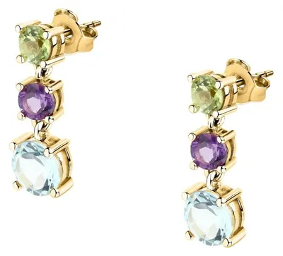 Immagine prodotto di Lussuosi orecchini placcati oro con zirconi colorati Tesori Eterni SAXN39