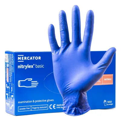 Immagine prodotto di MERCATOR Guanti senza polvere Nitrylex Basic, taglia XL, 100 pz.
