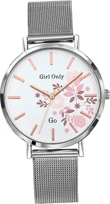 Zdjęcie produktu dla Girl Only damski zegarek kwarcowy wzór kwiatowy srebrna bransoletka ze stali nierdzewnej D2UGO695910