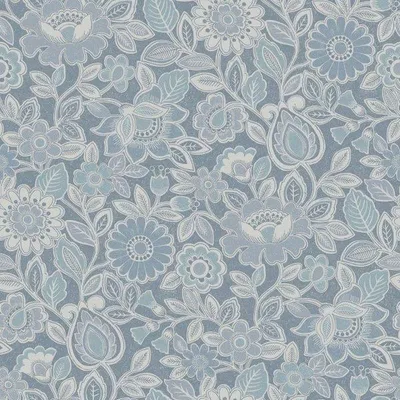 Obrázek produktu pro Borastapeter Tapeta květiny šedomodrá - 660154 - 53 cm x 11,2 m