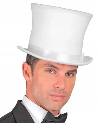Image de Chapeau haut de forme blanc, accessoire de costume rétro, élégant