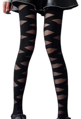 Produktbild von Nachtclub-Strumpfhose, durchsichtig, gekreuzt, einfarbig, Bandagen-Stil, dünn, Cosplay-Stil, japanischer Stil, hochelastisch, Clubstrümpfe für College