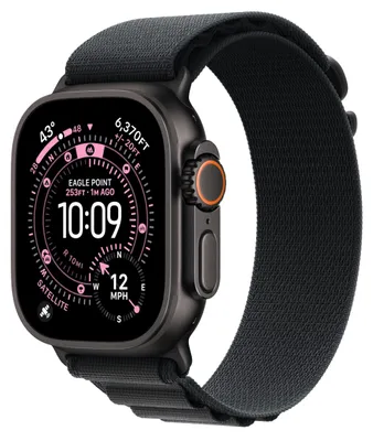 Produktbild von Apple MG9H4ZM/A, Band, Smartwatch, Schwarz, Apple, Apple Watch Models 44mm 45mm 46mm 49mm, Titan, Polyester, Elasthan
