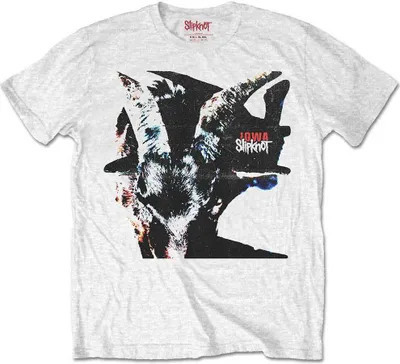 Immagine prodotto di Slipknot | Maglietta ufficiale della band | Ombra di capra dell'Iowa (stampa posteriore), Piccolo, Bianco