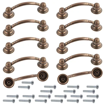 10er-Set Vintage-Möbelgriffe, Lochabstand 64 mm, Antik-Kupfer