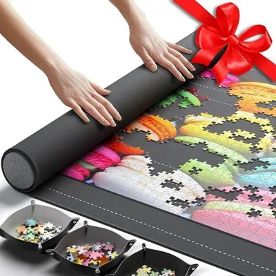 Produktbild von Famanu Puzzlematte 122x66 cm für 1500 Teile - Antirutsch & Tragbar