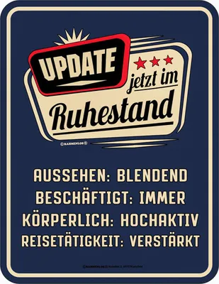 Produktbild von Blechschild Jetzt im Ruhestand  lustiges Schild Rente Pension 17x22 cm