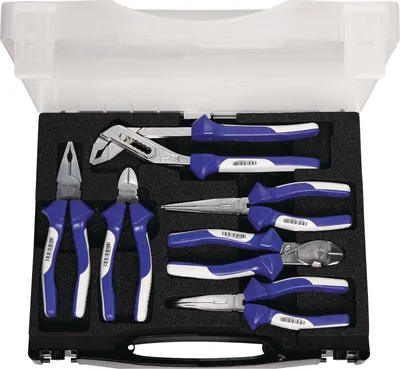 Image de Jeu de pinces, 6 pièces, chromées, coffret en plastique
