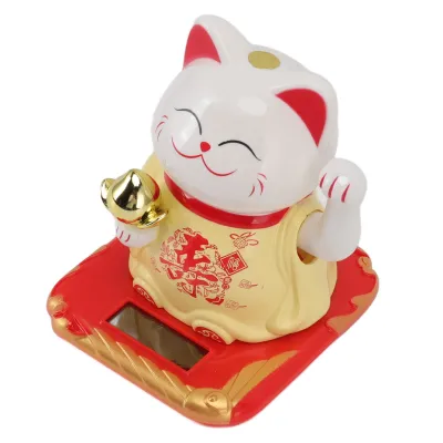 Obrázek produktu pro Lucky Cat Ornament, plastová kočičí socha, Lucky Waving Cat, čínská vítaná kočka, kočka domácí dekorace, kočičí sochařství