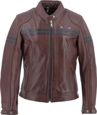 Image de Veste moto Helstons Chica Buffalo, rouge foncé, L
