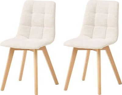 Produktbild von 4-Fußstuhl >Belana< (2er Set) in beige, Buche - 55x89x46 (BxHxT)