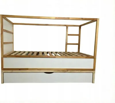 Immagine prodotto di Piedistallo con cassetto XL 90x190 per letto IKEA KURA – Contenitore sottoletto in legno, fondo da 15 mm, bianco, contenitore sottoletto con piedistallo per IKEA KURA – 1 cassetto grande